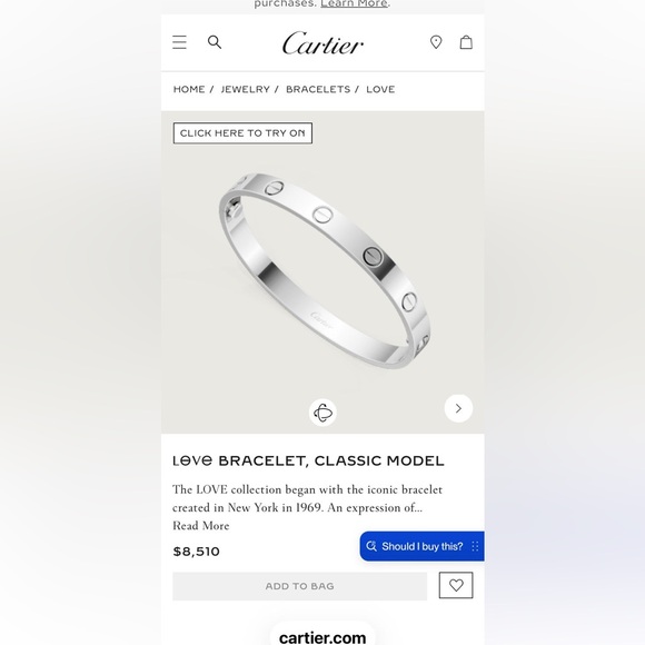 Cartier white gold Love Bracelet classic model excellent condition - Picture 9 of 9